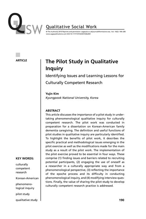 pilot study research methods