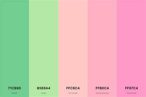 pink and green color code