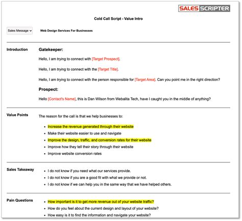 pitch presentation script example