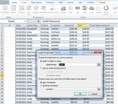 pivot table in excel 2010 with example xls