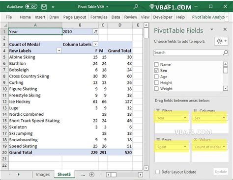 pivot table in excel formula step by step