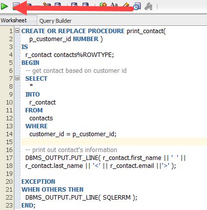 pl sql call procedure with output parameter