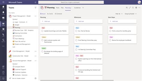 planner examples microsoft