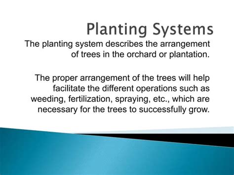 planting system examples