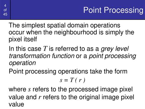 point operations in image processing
