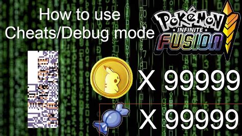 pokemon infinite fusion how to use cheat codes