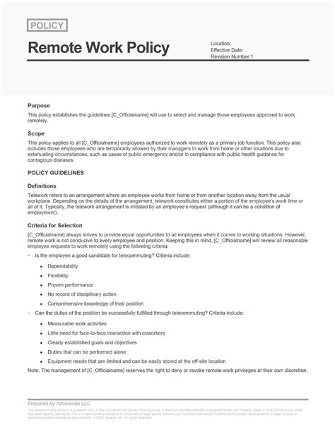 policy template examples
