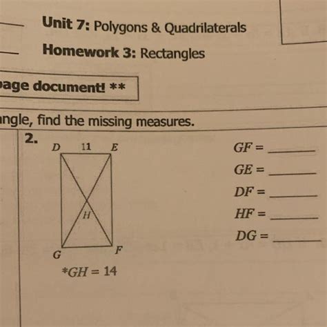 polygons and quadrilaterals homework 3 rectangles