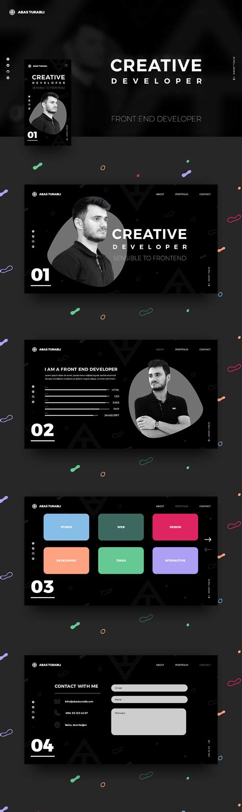 portfolio design ideas for front end developer