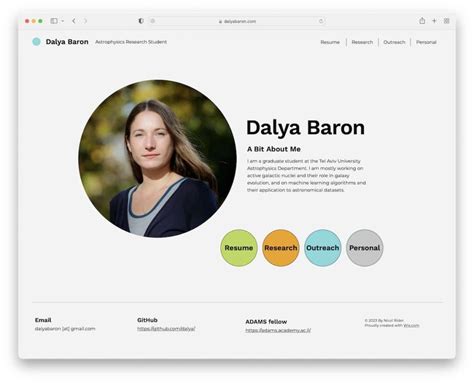 portfolio website examples for students