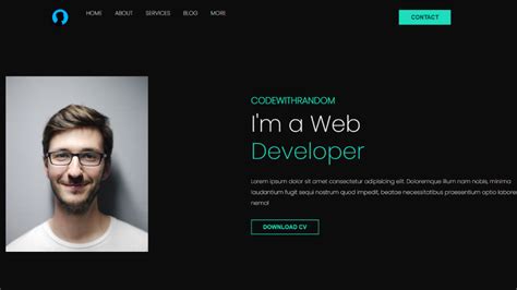 portfolio website examples with source code