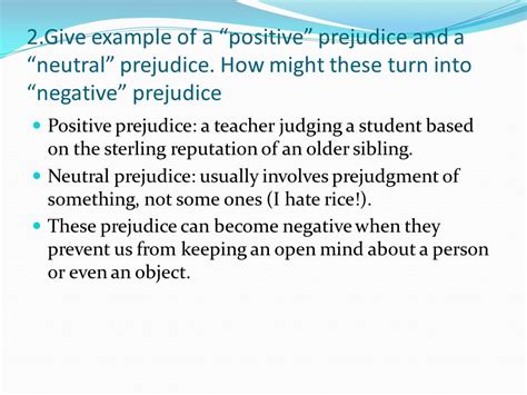 positive and negative prejudice examples sentences