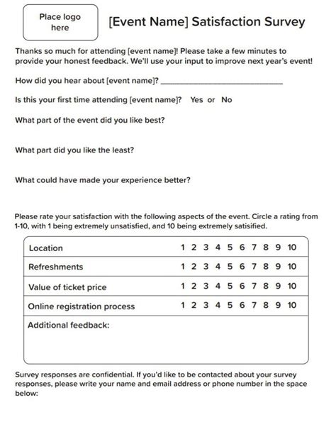 post event survey examples