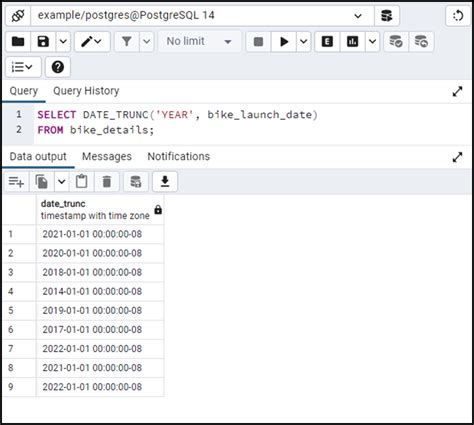 postgres truncate date to year