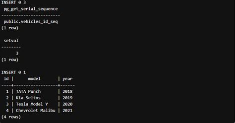 postgresql reset sequence to 1