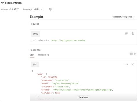 postman api doc example
