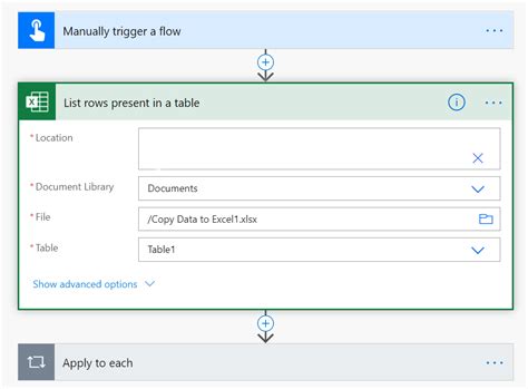 power automate copy rows from excel to sharepoint list