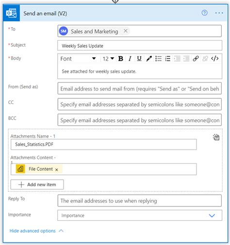 power automate export email