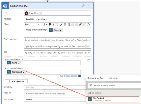 power automate export outlook email to excel