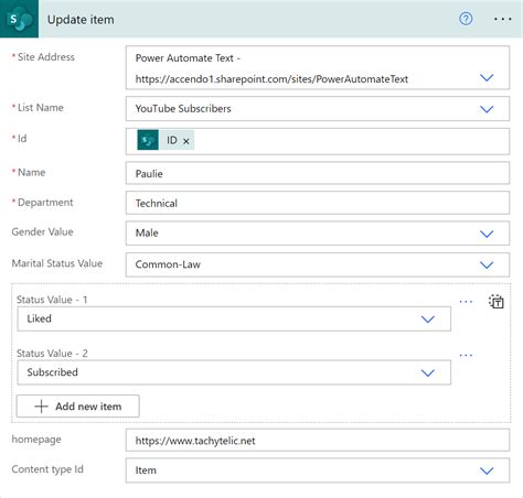 power automate update sharepoint list from excel table