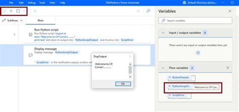 power automate web run python script