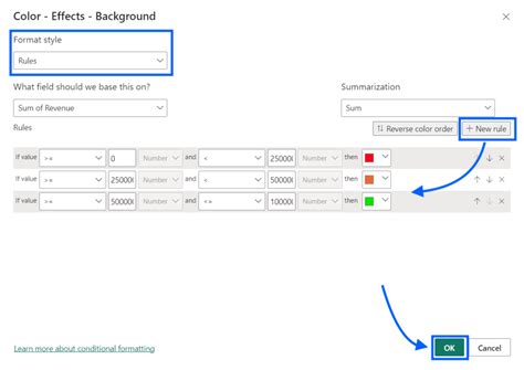 power bi conditional formatting color code