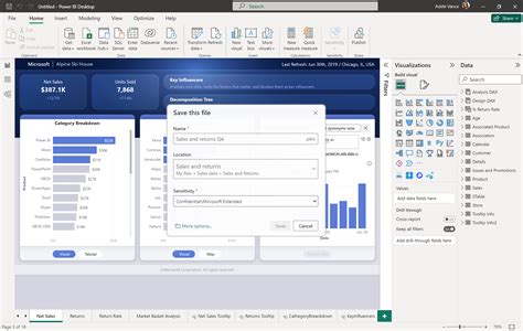 power bi excel in onedrive