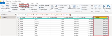 power query add date column