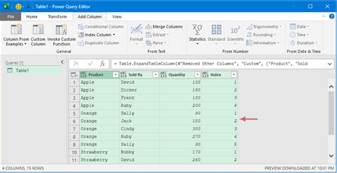 power query row number function