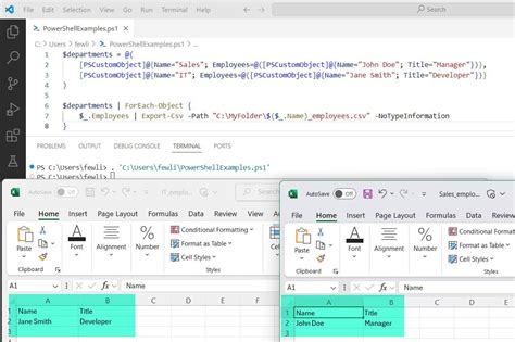 powershell format table to csv file