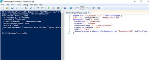 powershell script active directory create users