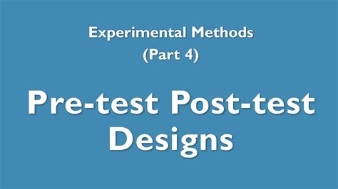 pre and post test design examples