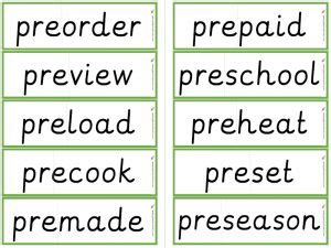 pre root word examples