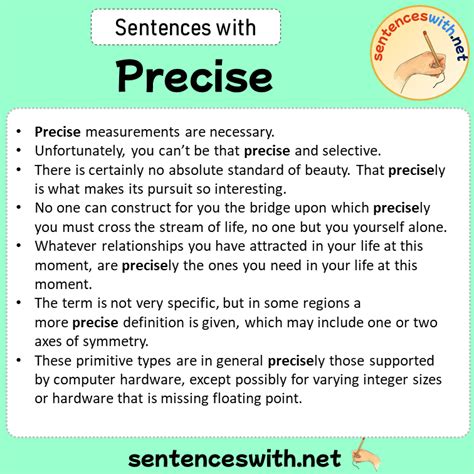 precise examples sentences