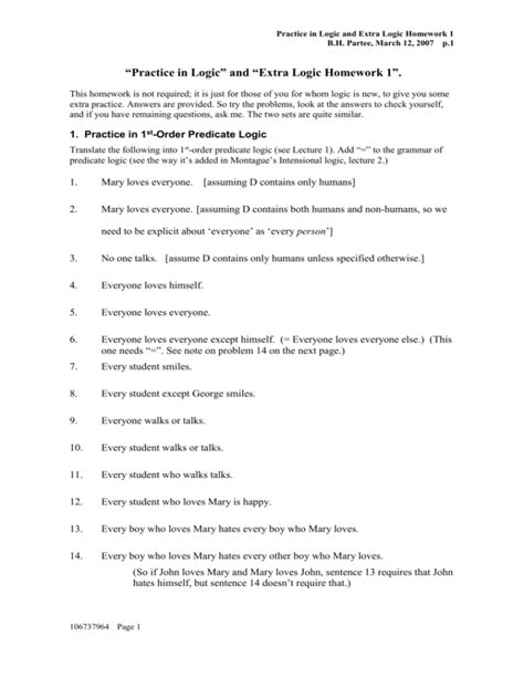 predicate logic practice questions