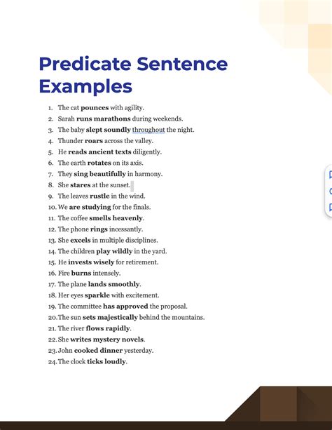 predicates examples sentences