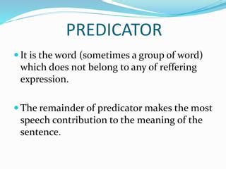 predicates in semantics