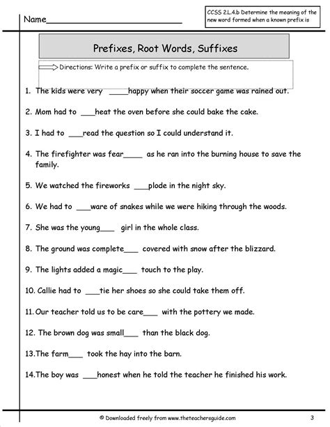 prefixes and suffixes exercises with answers pdf grade 6