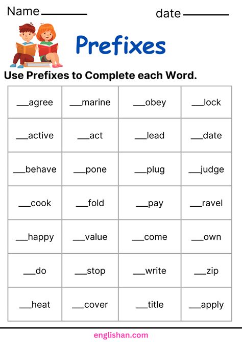 prefixes exercises with answers