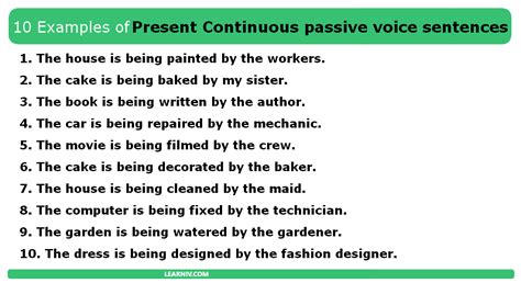 present continuous passive examples sentences
