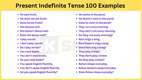 present indefinite tense double interrogative negative sentences examples