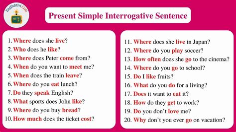 present interrogative tense examples with answers