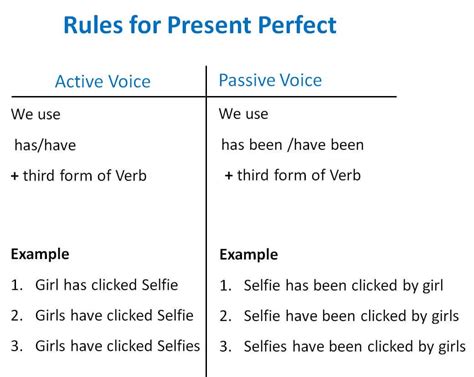 present perfect active examples