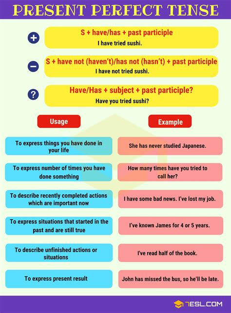 present perfect examples