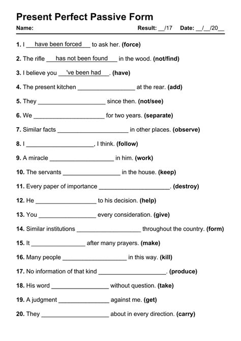 present perfect passive exercises with answers pdf