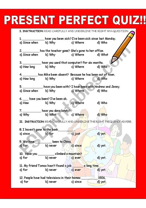 present perfect tense questions exercises