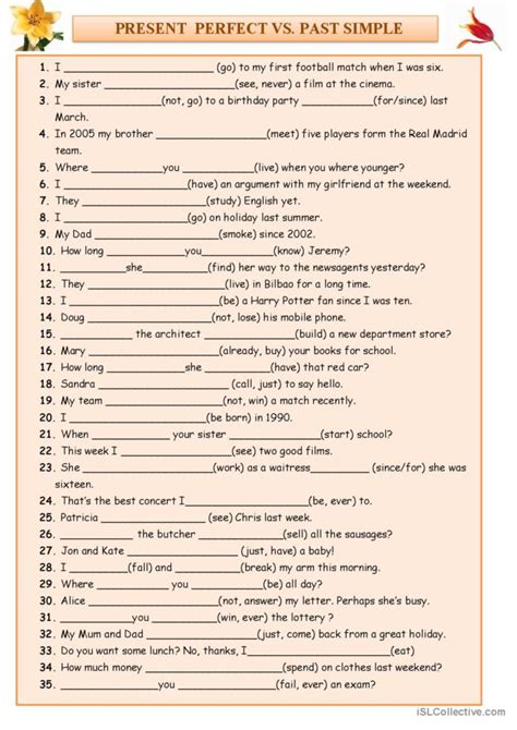 present perfect vs past simple exercises with answers pdf