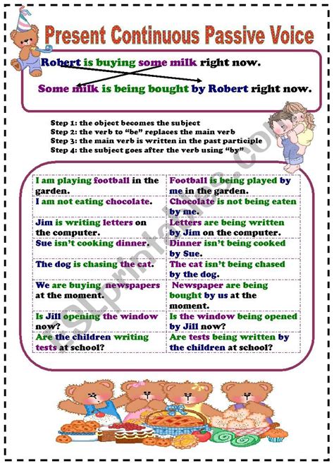 present progressive passive exercises