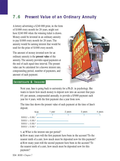present value of annuity example problems with solutions