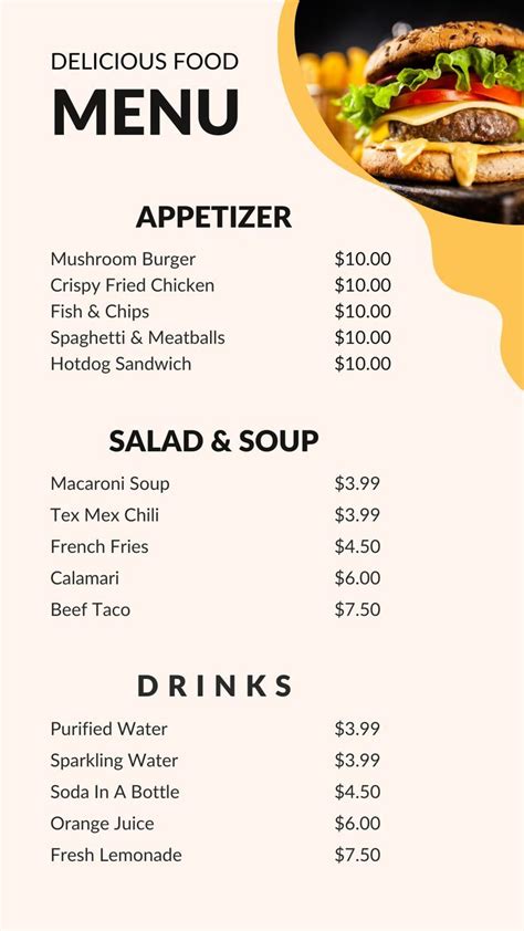 pricing menu items